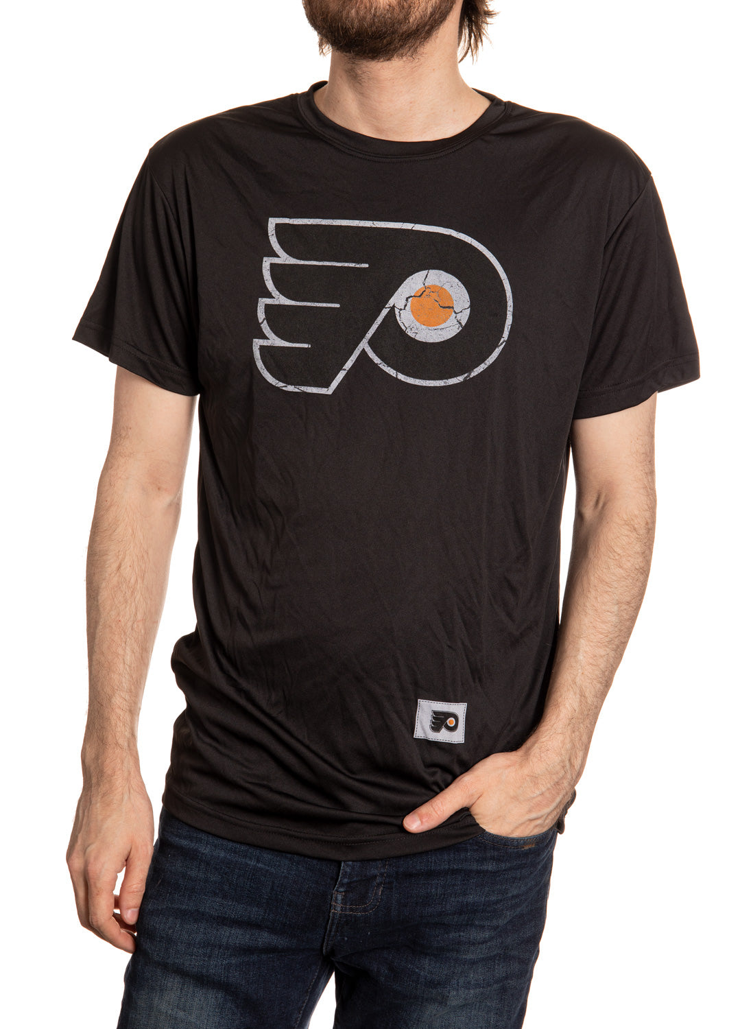 Philadelphia Flyers Short Sleeve Rashguard - Distressed Logo Front View