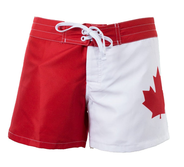 Ladies Canada Flag Boardshorts Front View