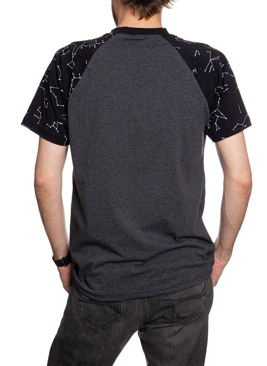 NASA Unisex's Glow in The Dark Raglan T-Shirt- Meatball Logo Back