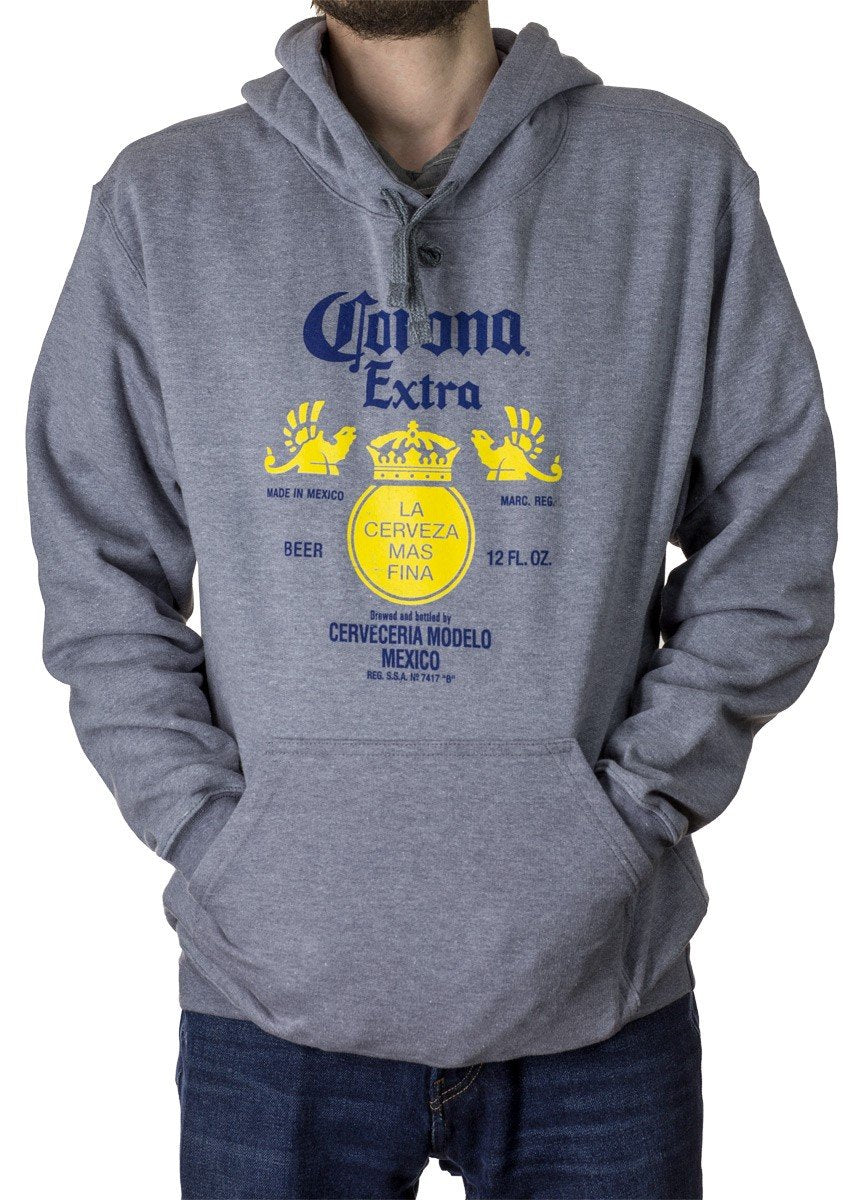 Corona Extra Bottle Hoodie In Oxford Grey