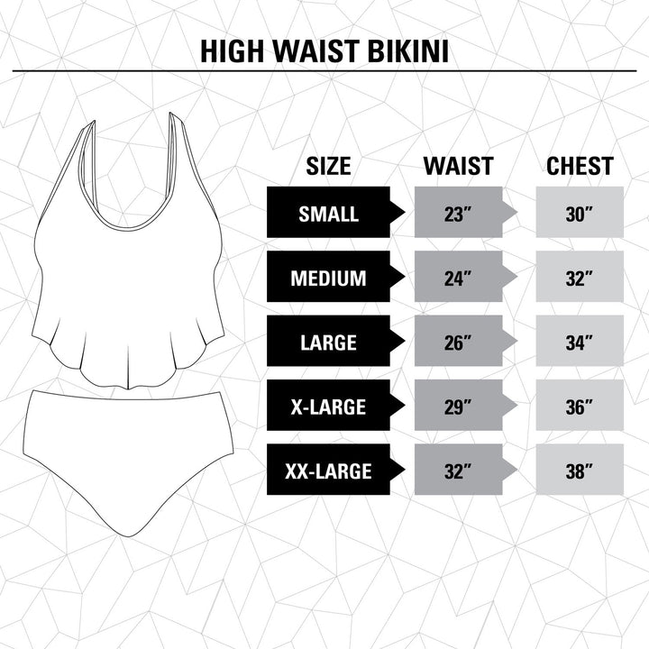 Corona Sunset Beach Flowy High Waist Bikini Size Guide.
