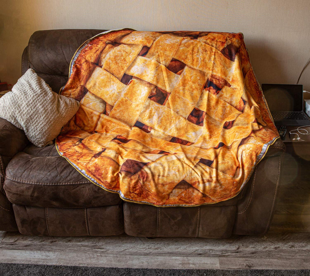 Realistic Apple Pie Blanket Lifestyle Photo.