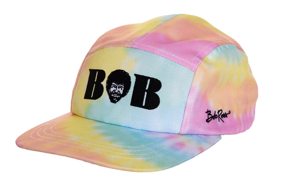 Officially Licensed Bob Ross Bob Tie Dye Ball Cap - Available For Pre-Order**  Fabric Ball Cap With Multicolour