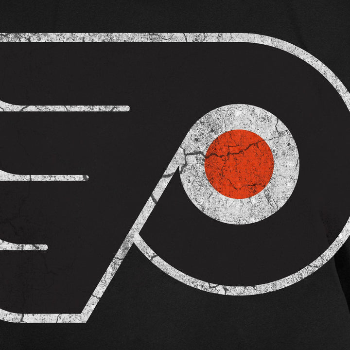 Philadelphia Flyers Distressed Logo Close-Up.