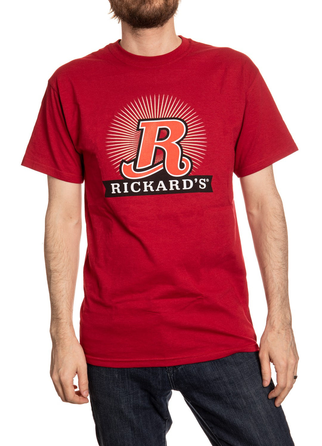 Rickards Red Classic Logo T-Shirt Front View.