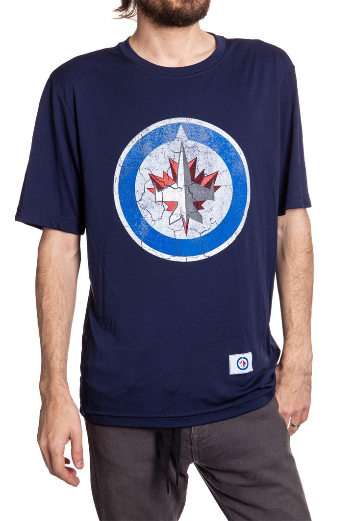 Winnipeg Jets Short Sleeve Rashguard - Distressed Logo