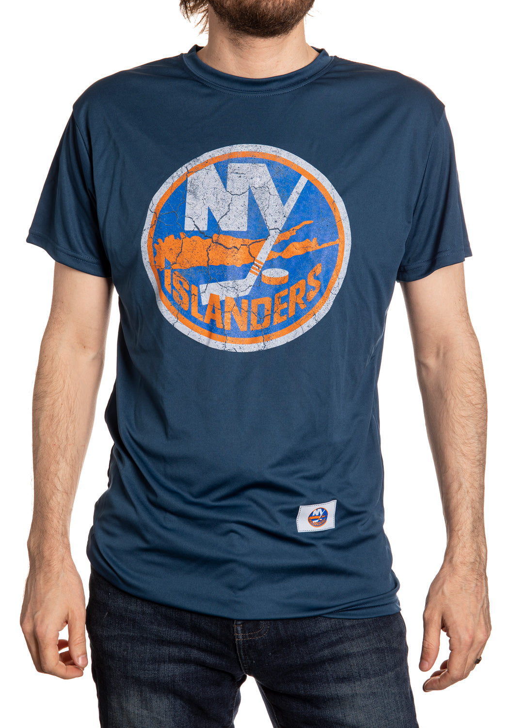 New York Islanders Short Sleeve Shirt Front View.
