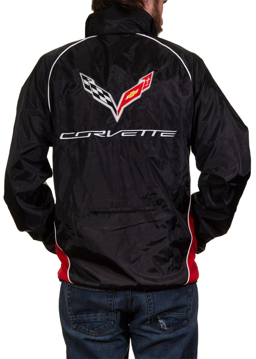 Chevrolet Corvette Lightweight Zip-Up Jacket, Back View.