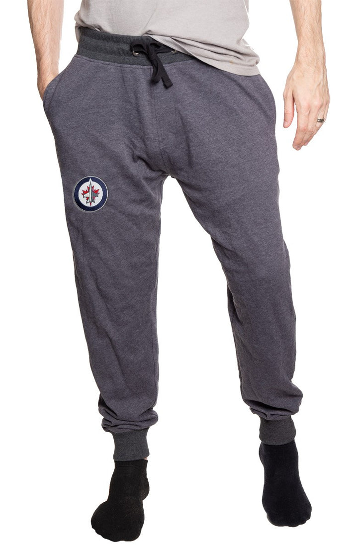 Winnipeg Jets French Terry Jogger Pants Front View.