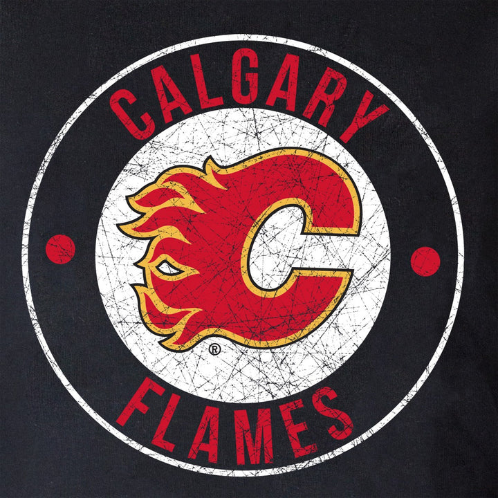 NHL Ladies Official Team Hoodie- Calgary Flames Distressed Logo