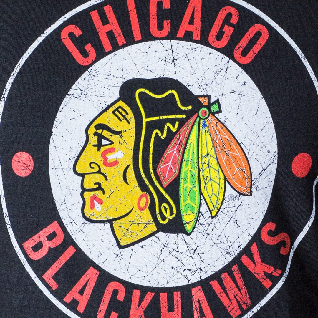 NHL Ladies Official Team Hoodie- Chicago Blackhawks Distressed Logo