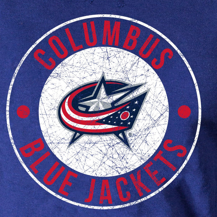 NHL Ladies Official Team Hoodie- Columbus Blue Jackets Distressed Logo
