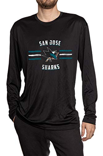 San Jose Sharks Long Sleeve Rashguard for Men - Distressed Lines