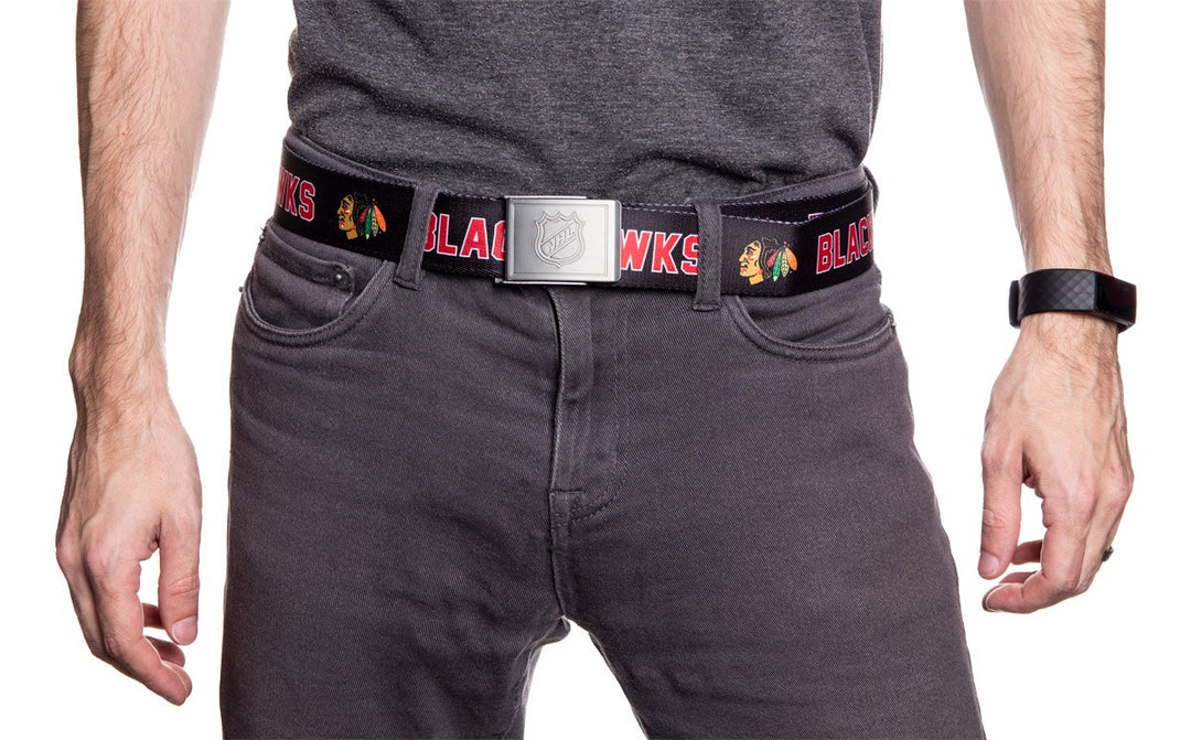 Chicago Blackhawks Adjustable Woven Belt Front View