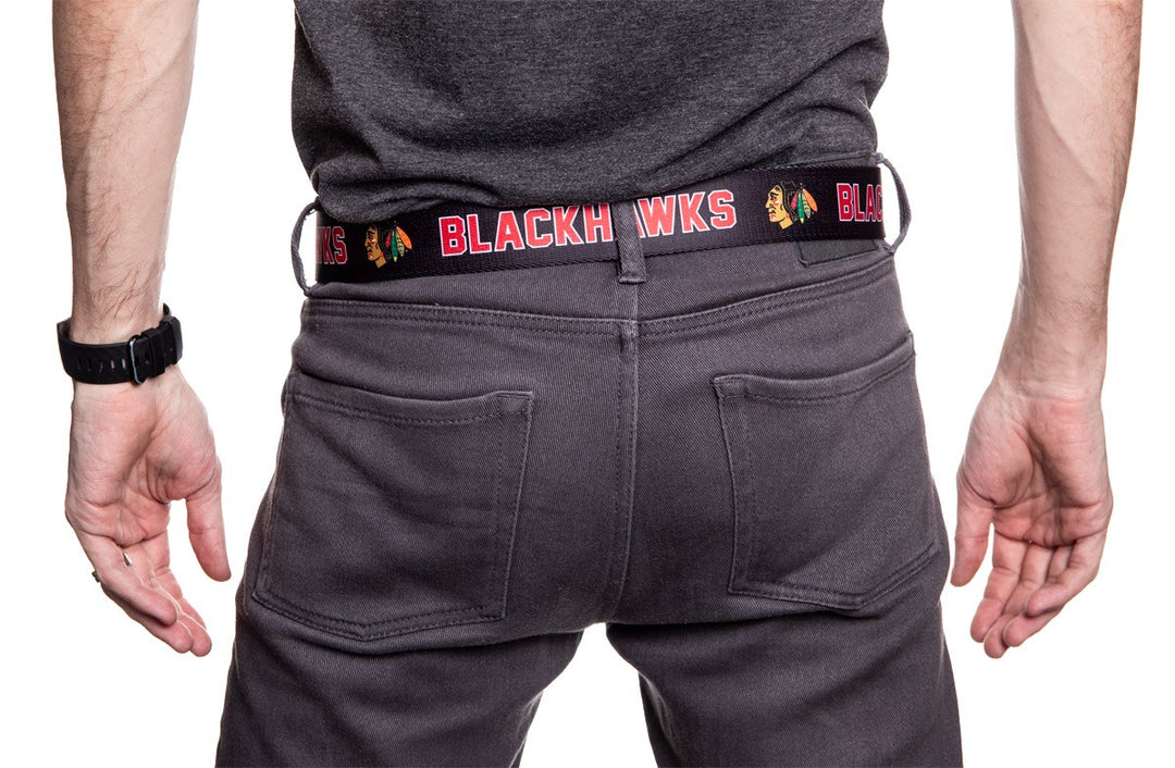 Chicago Blackhawks Adjustable Woven Belt Back View