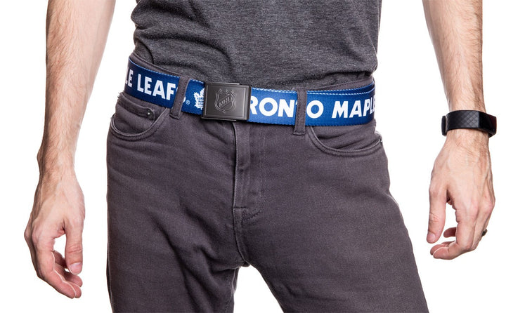 Toronto Maple Leafs Adjustable Woven Belt Front View