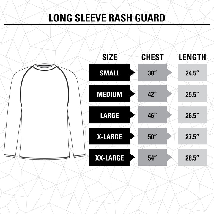 Chicago Blackhawks Jersey Style Long Sleeve Rashguard Size Guide.