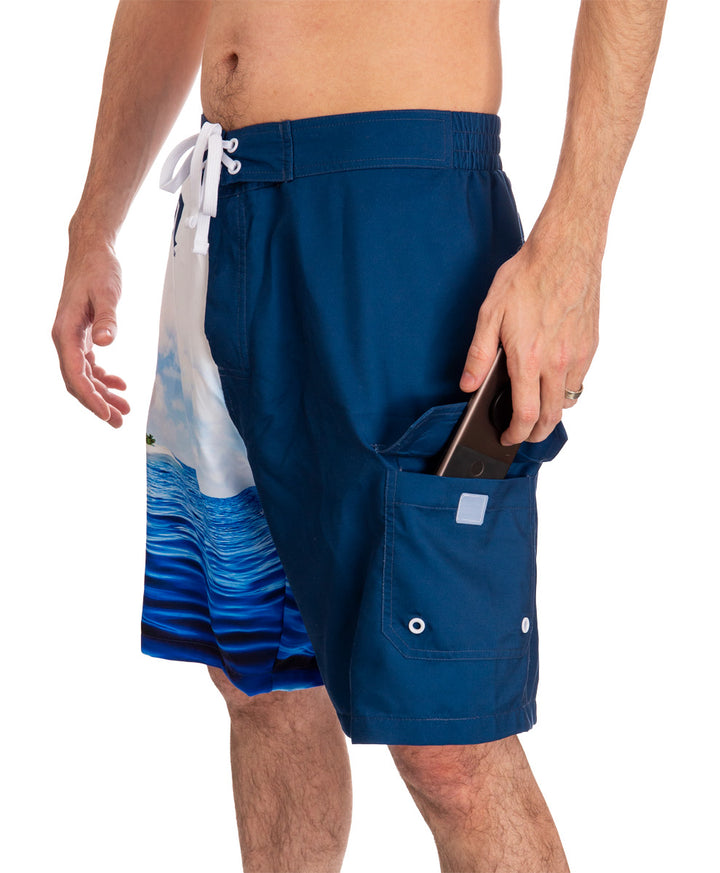 Mens Corona Summer Can Boardshort - front Angle pocket