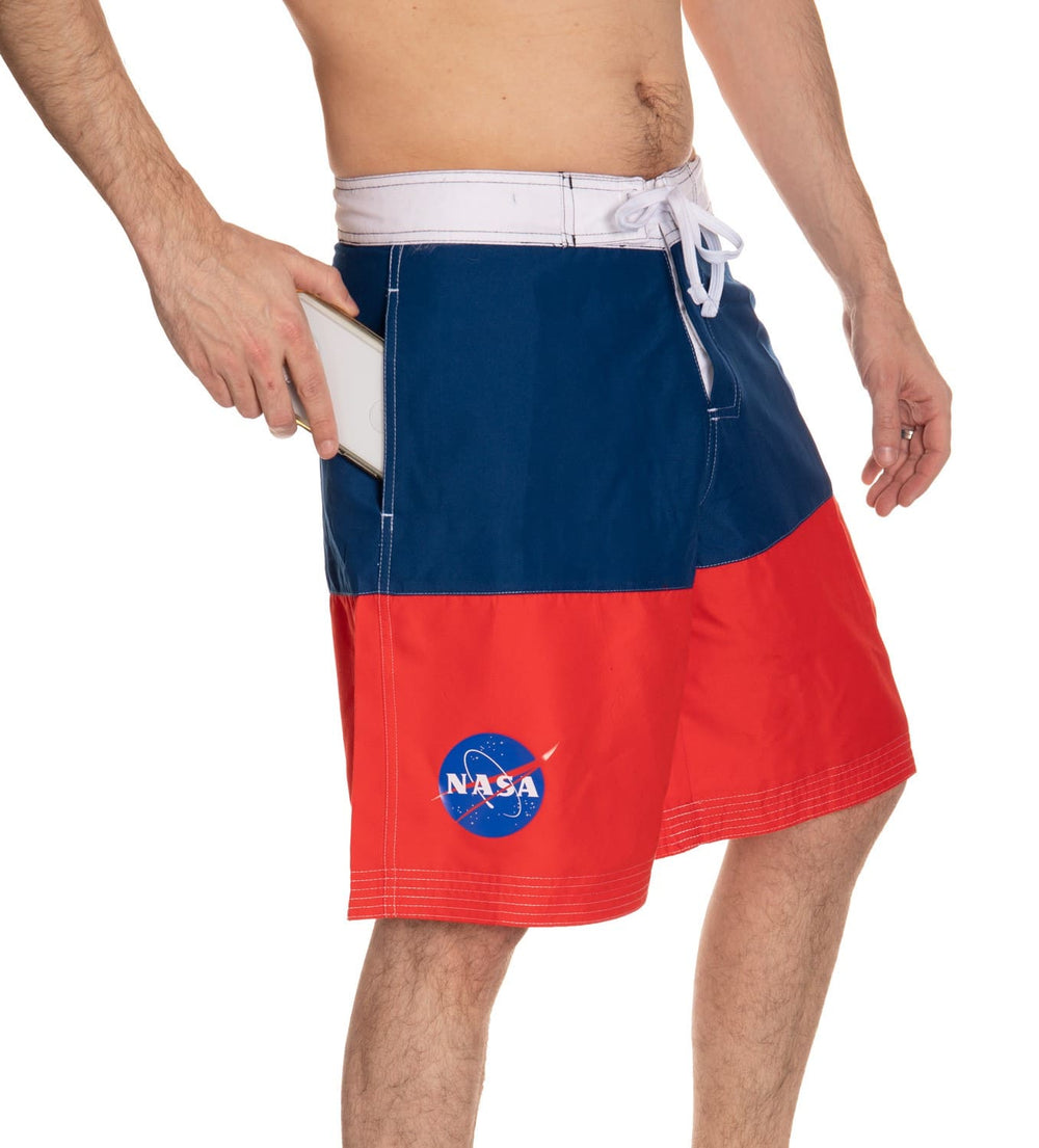 NASA Block Two-Tone Boardshorts Side View of Pocket