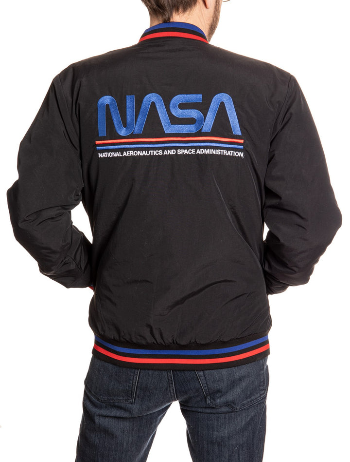NASA Varsity Jacket Back With Embroidered NASA Logo Shown