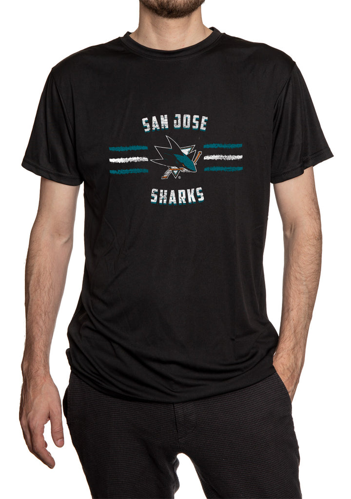 San Jose Sharks Short Sleeve Performance Rashguard – Distressed Lines