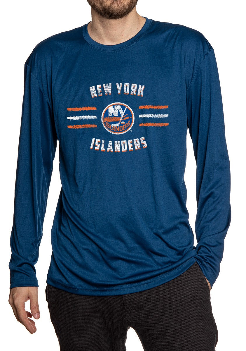 New York Islanders Long Sleeve Rashguard for Men - Distressed Lines