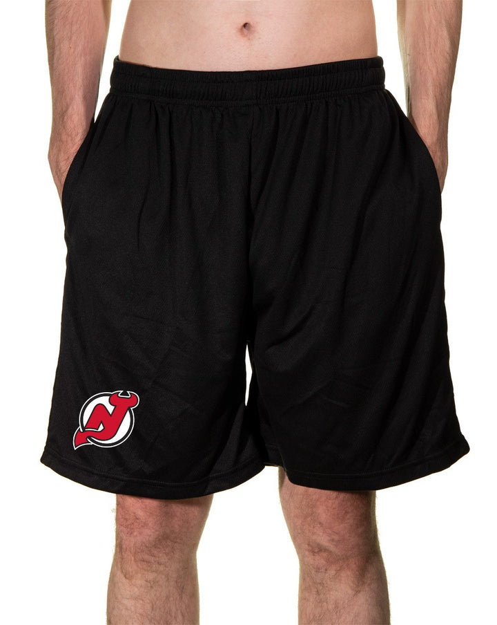 NHL Mens Air Mesh Shorts- New Jersey Devils