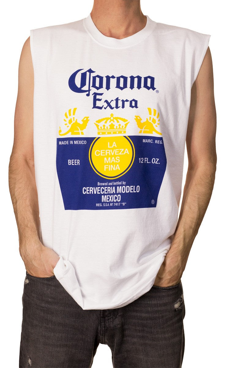 Corona Extra Bottle Label Sleeveless Tank for Men