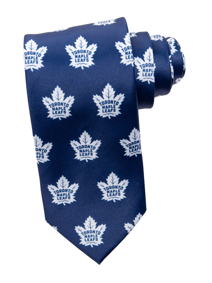 NHL Men's All Over Team Logo Neck Tie- Toronto Maple Leafs 