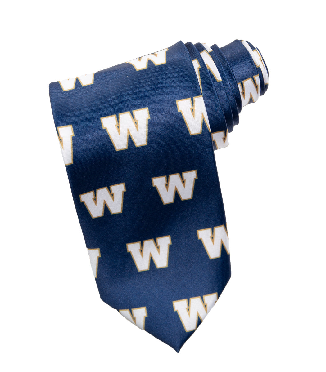 Mens CFL Logo Necktie- Winnipeg Blue Bombers