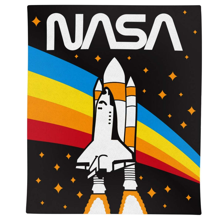 NASA Rocket Rainbow Blanket- Rainbow