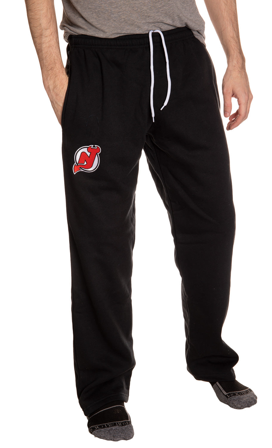 New Jersey Devils Embroidered Logo Sweatpants Front View