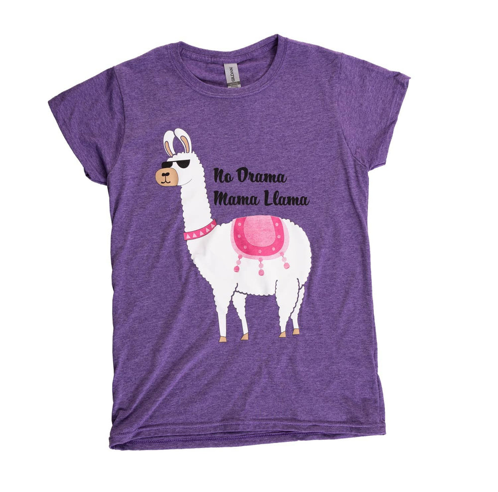 No Drama Mama Llama Mother's Day Purple T-Shirt