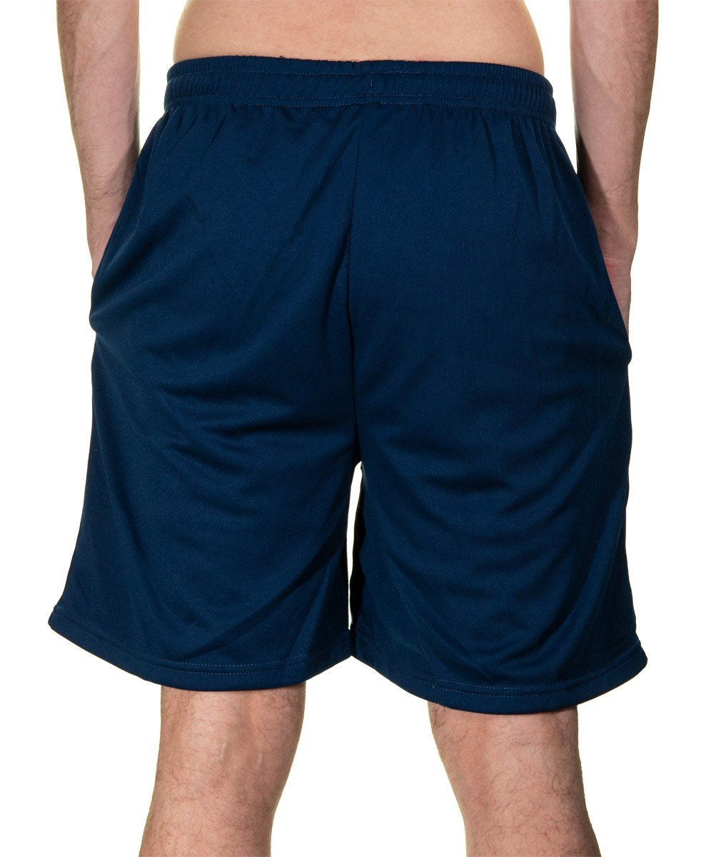 Columbus Blue Jackets Air Mesh Shorts in Blue, Back View.