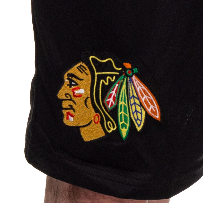 NHL Mens Air Mesh Shorts- Chicago Blackhawks Team Logo