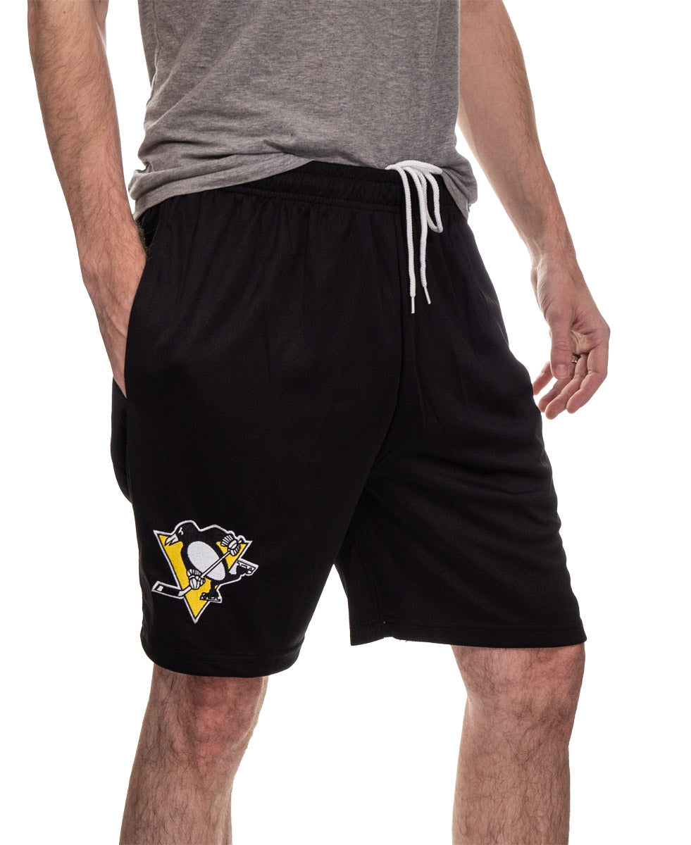 NHL Mens Team Air Mesh Shorts-Pittsburgh Penguins Side Pocket