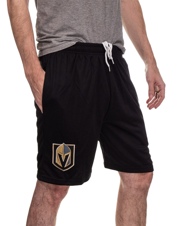 NHL Mens Team Air Mesh Shorts-Vegas Golden Knights Side