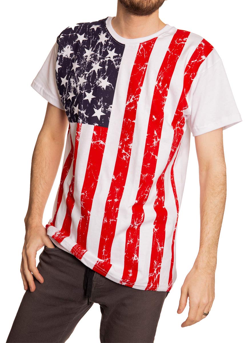 Distressed USA Flag Shirt Front View