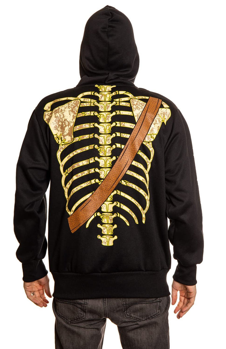 Glow in the Dark Pirate Skeleton Hoodie - Full Zip Hooded Costume