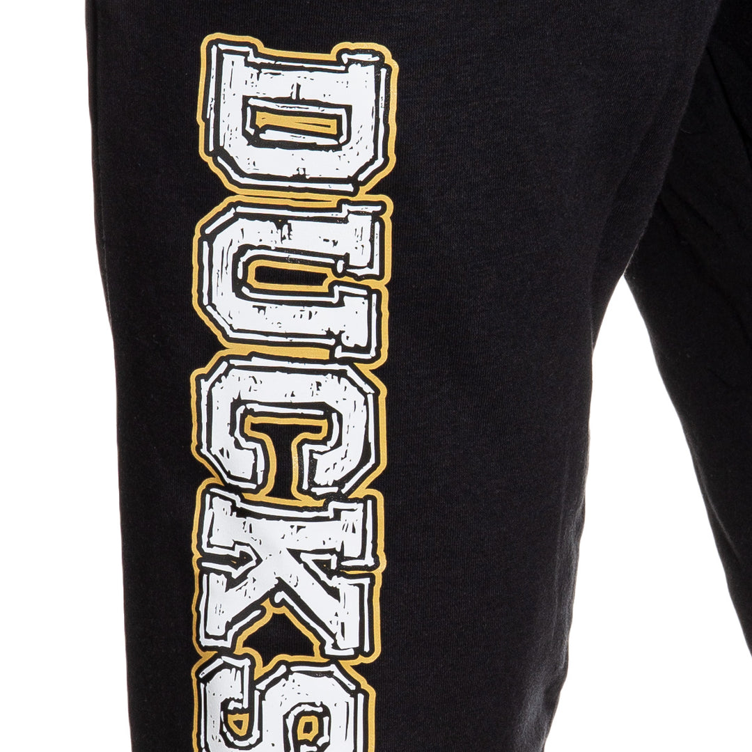 Anaheim Ducks Premium Fleece Sweatpants Close Up of Ducks Print.
