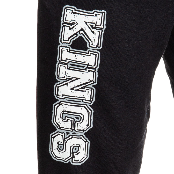 Los Angeles Kings Premium Fleece Sweatpants Close Up Of Kings Print.