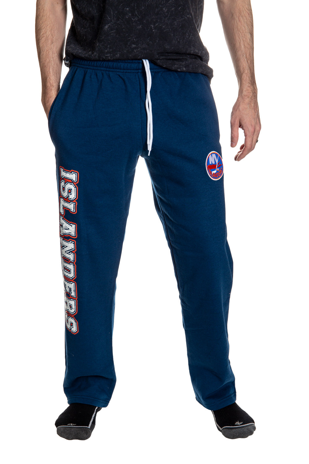New York Islanders Premium Fleece Sweatpants Front View.