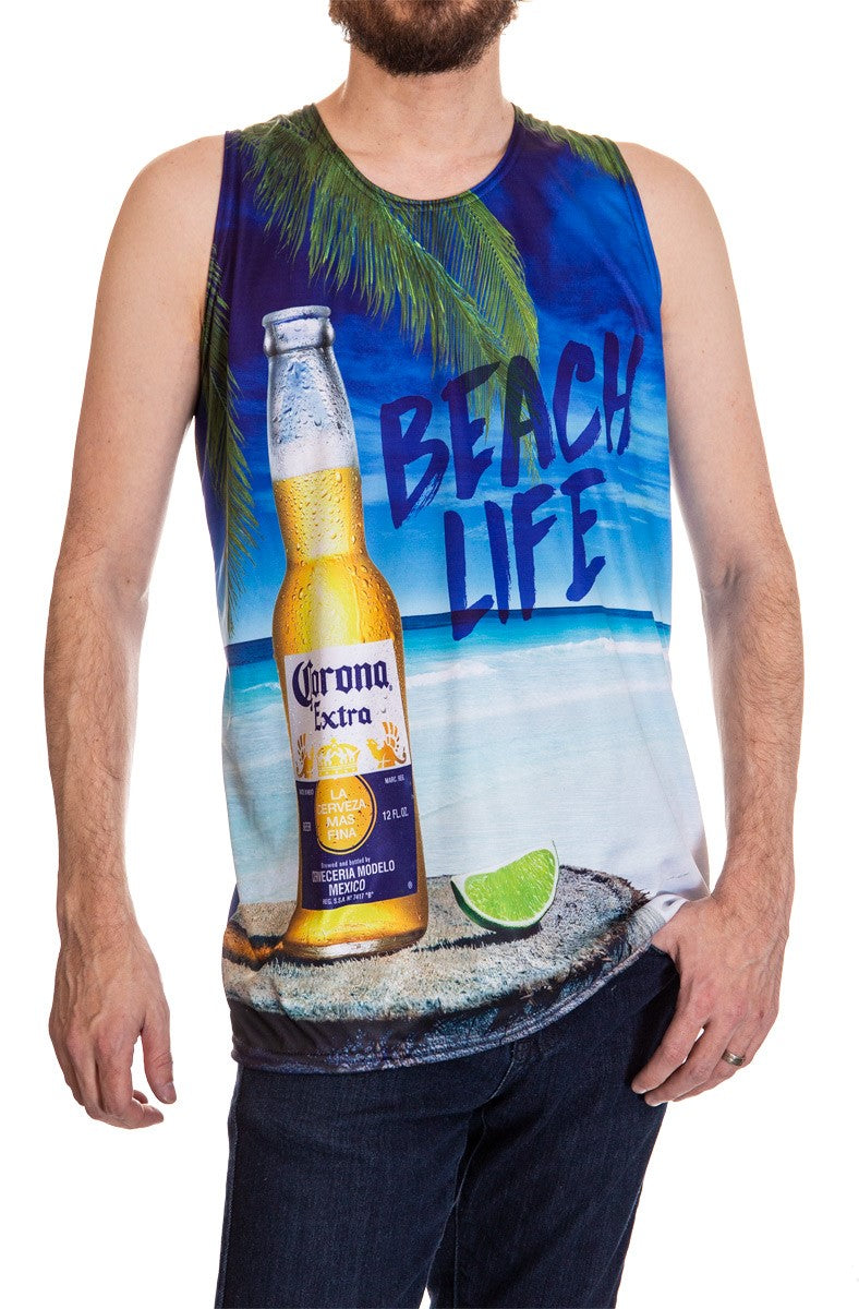 Mens Corona Beach Life Tank Top