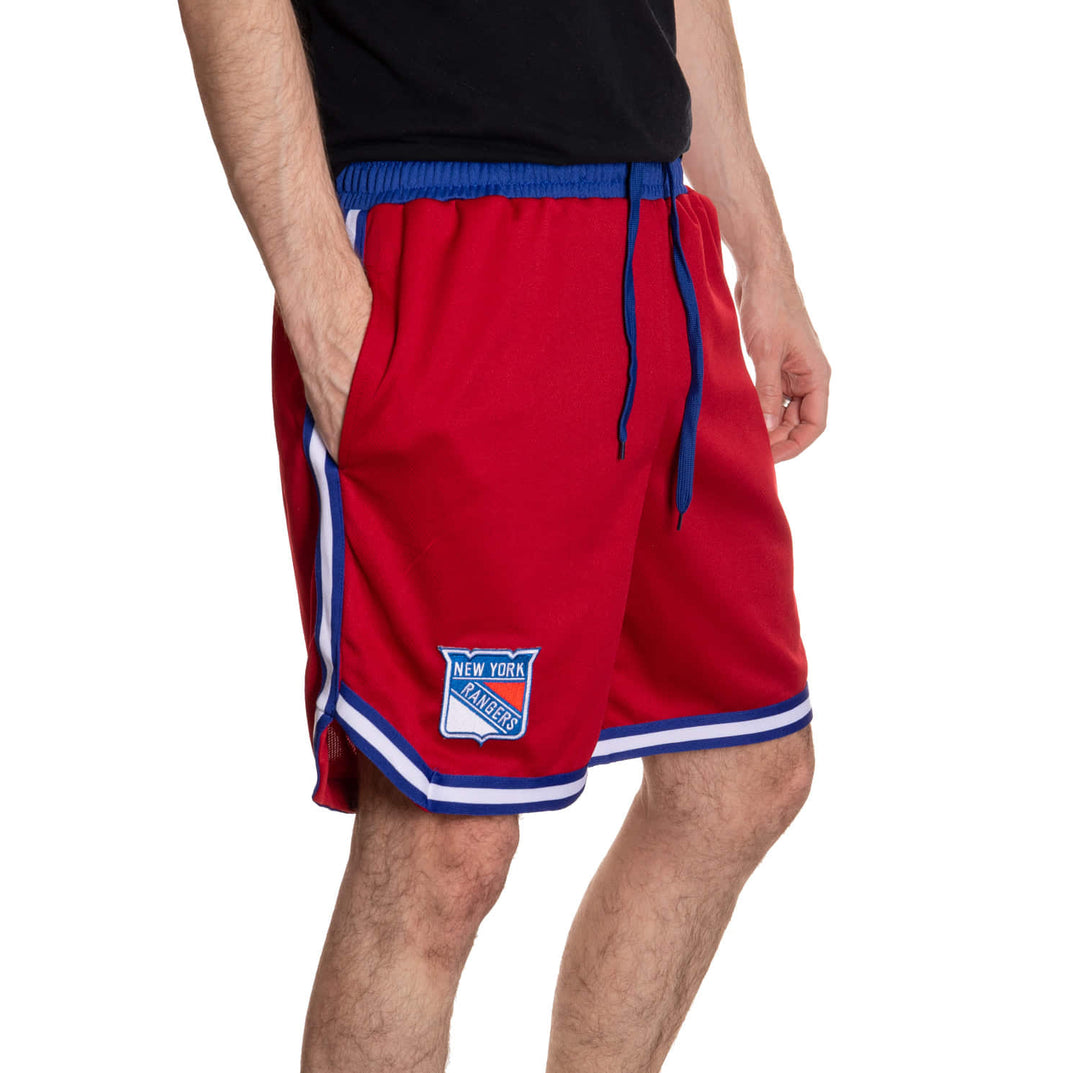 New York Rangers Men's 2 Tone Air Mesh Shorts Lined with Pockets