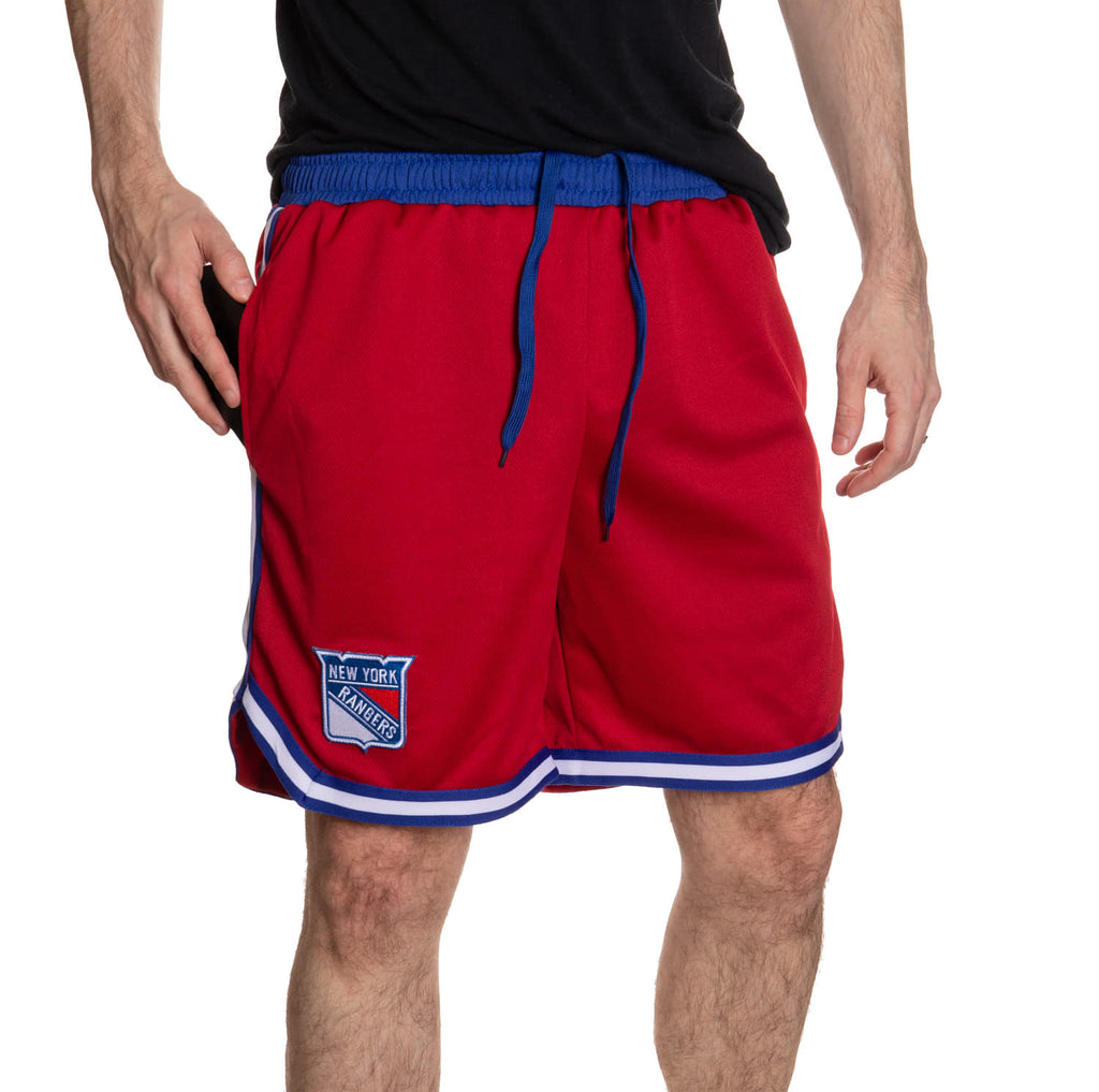 New York Rangers Men's Tone Air Mesh Shorts Lined with Pockets