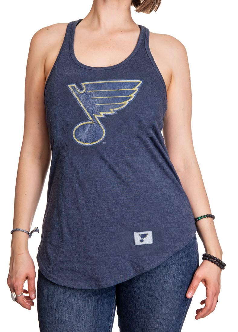 St Louis Blues NHL Light Blue V Neck Hoodie Women's XL Calhoun Long Sleeve