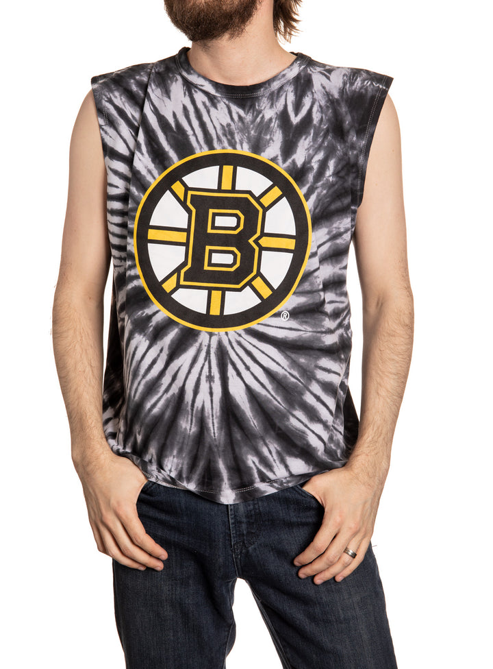 Boston Bruins Spiral Tie Dye Sleeveless Shirt for Men