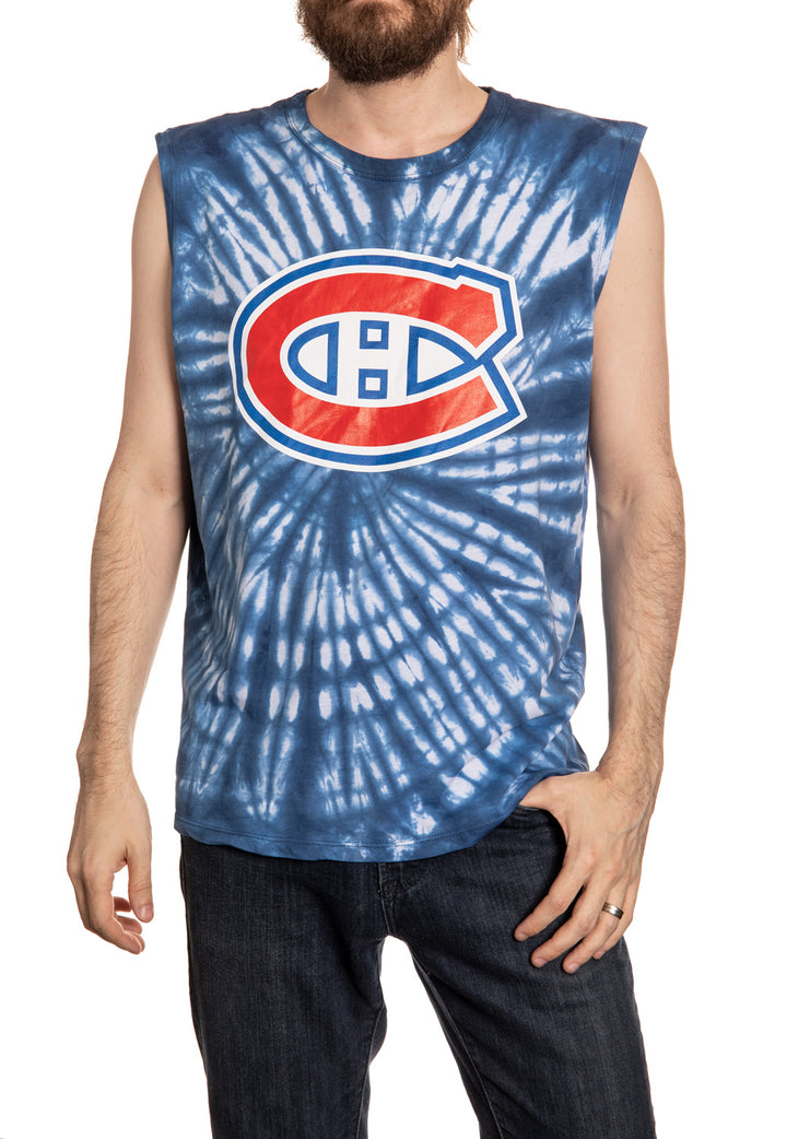 Montreal Canadiens Spiral Tie Dye Sleeveless Shirt for Men