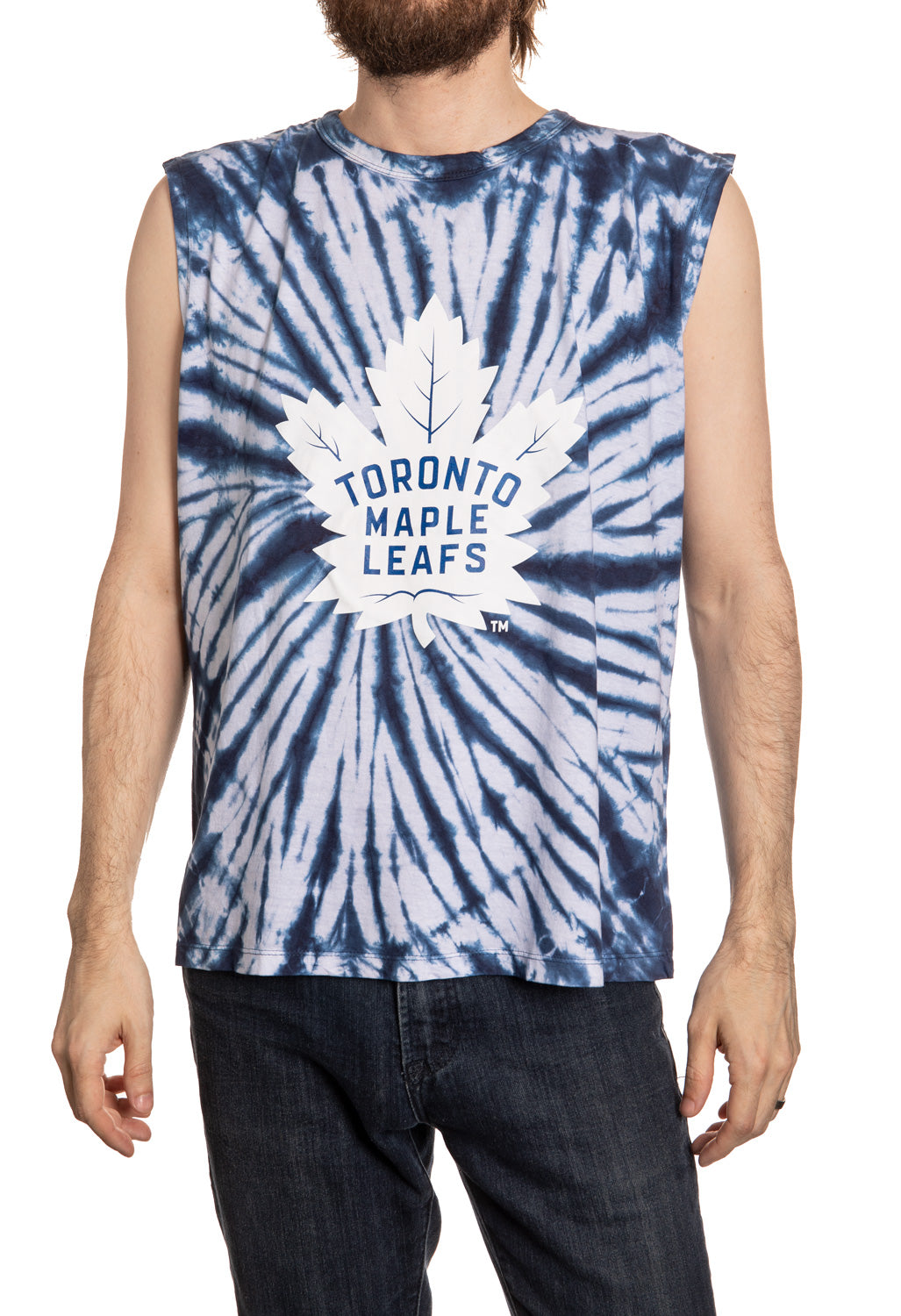 Toronto Maple Leafs Spiral Tie Dye Sleeveless Shirt for Men