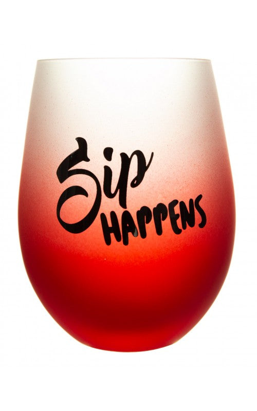 Frosted Gradient Stemless Wine Glass - Sip Happens